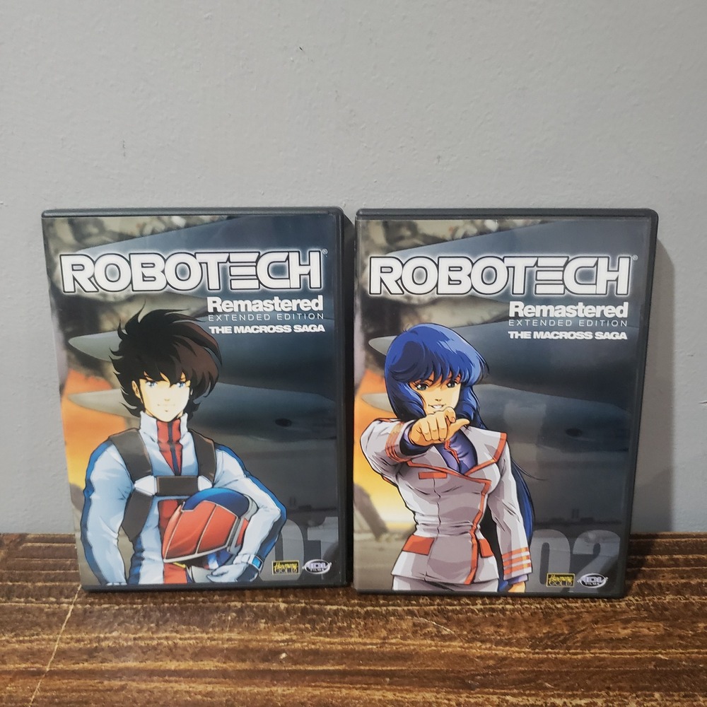 ADV Films Robotech Remastered The Macross Saga Vol 01 02 DVD Black Excellent Set